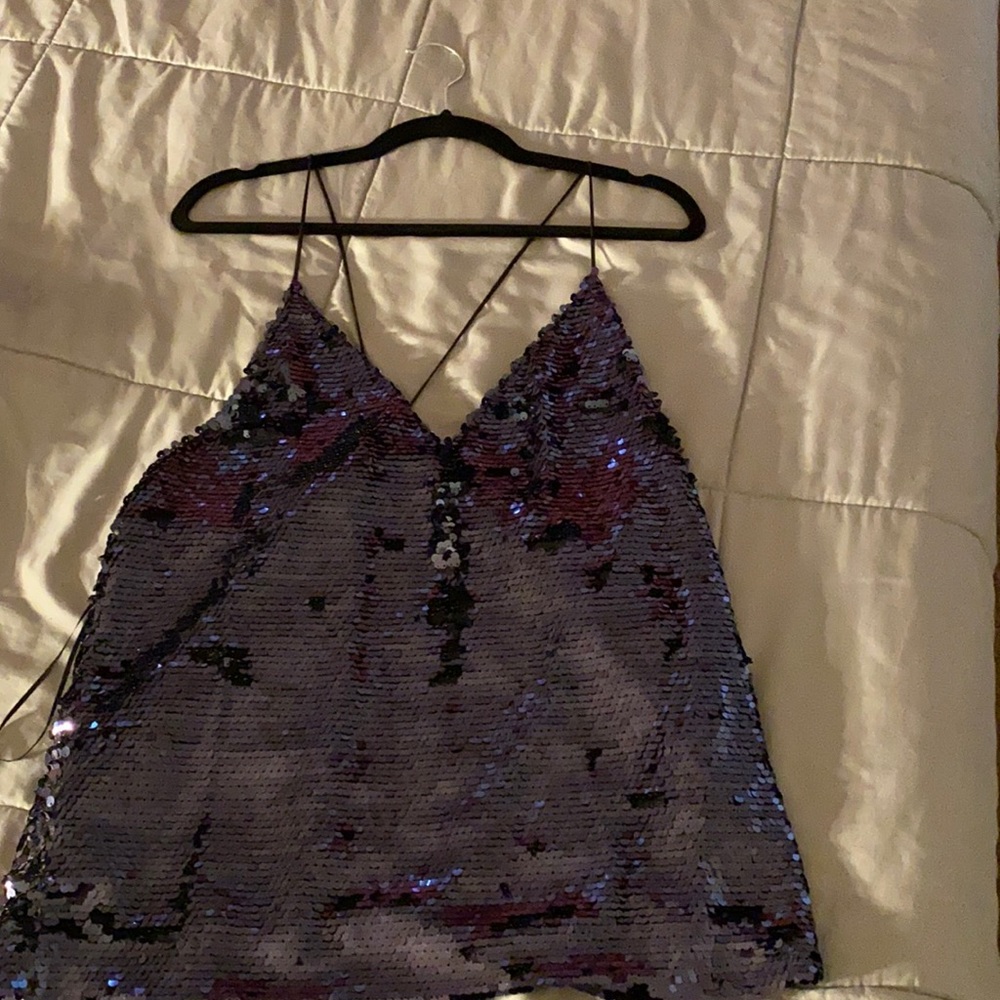 Blue sequence Zara top size large